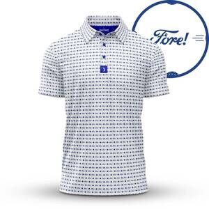 NEW BOGEY BROS men's fore! polo shirt in blue/white